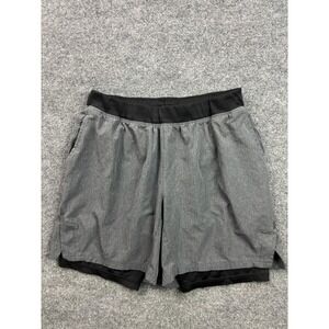 Skora Running Shorts Mens Large Gray Qwick-Dry 2-in-1 Compression Liner Athletic